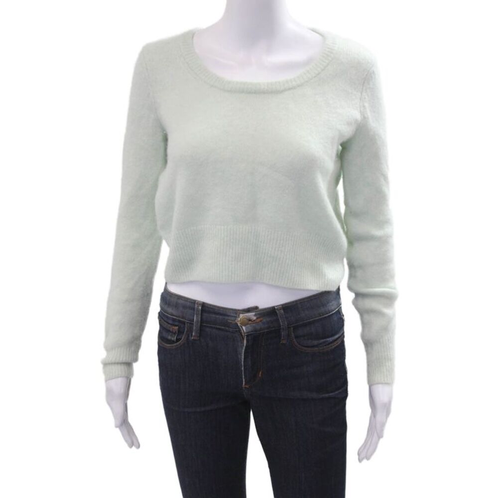 Intermix Womens Light Blue Pullover Sweater Round Neck Long Sleeve Size 0P